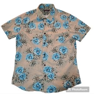 Lords Of Harlech Europe Button Down Random Floral EURO XL US L 100% Cotton Great